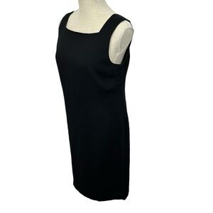 Liz Claiborne Sheath Dress Above the Knee Boatneck Womens Size 8 Black NWT